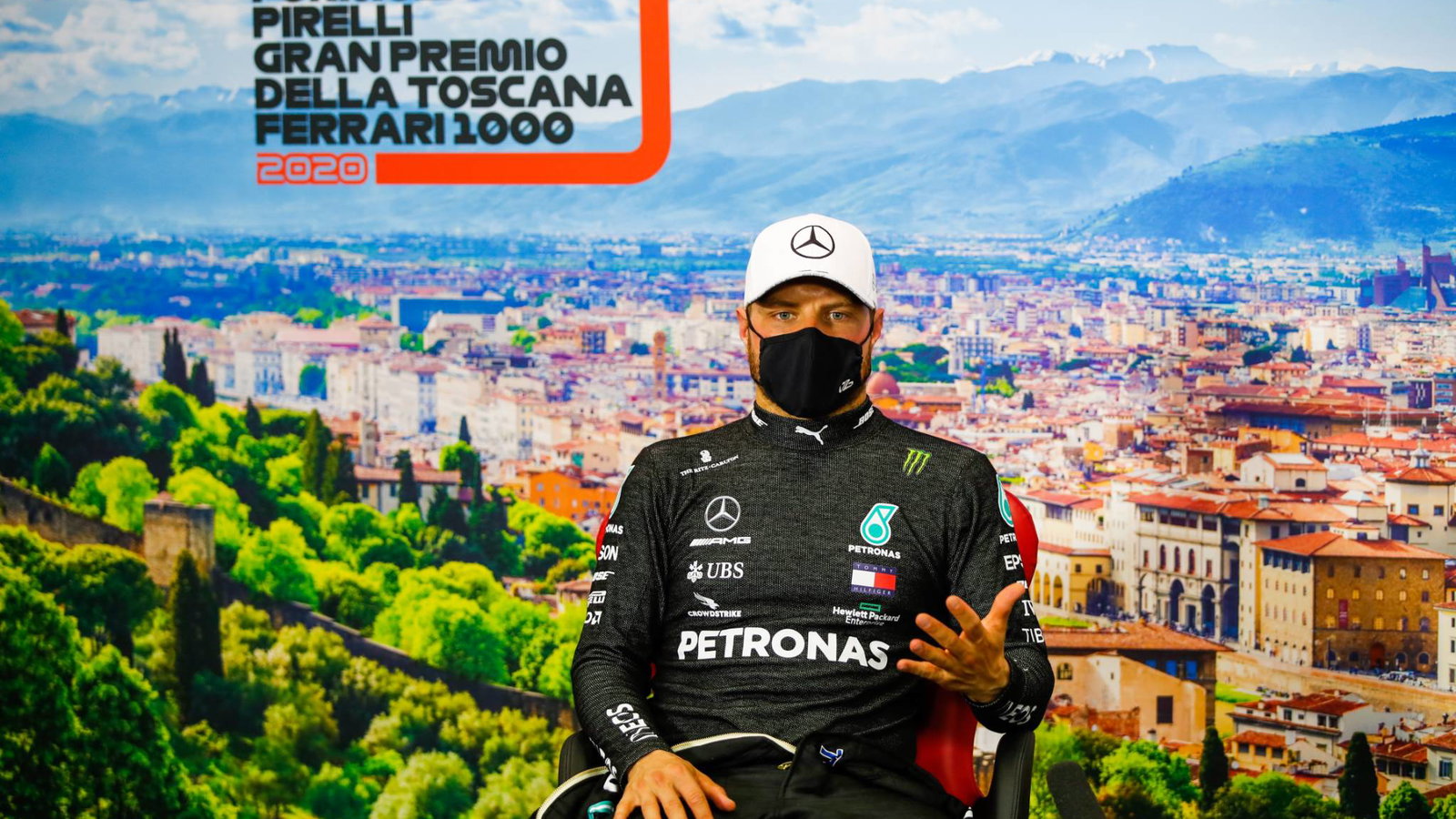 Valtteri Bottas (FIN) Mercedes AMG F1 in the post race FIA Press Conference.