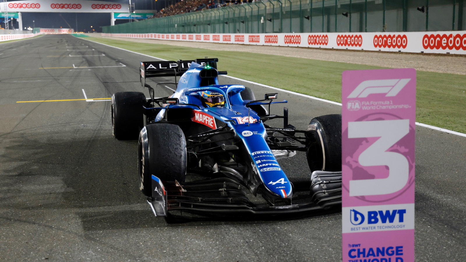 Third placed Fernando Alonso (ESP) Alpine F1 Team A521 in parc ferme.