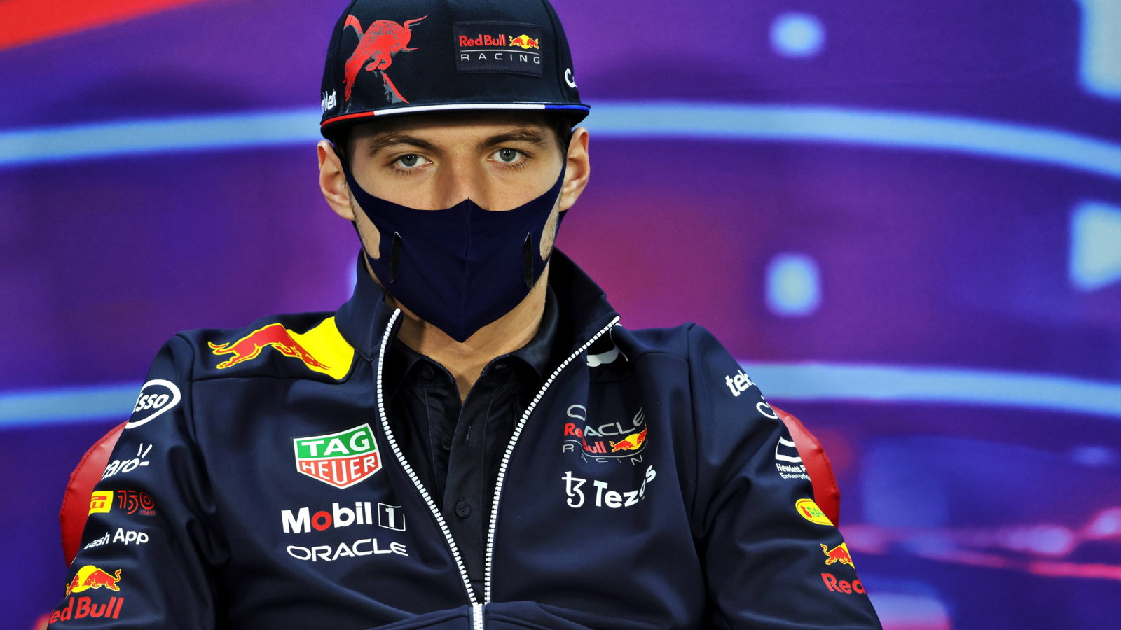 Max Verstappen (NLD) Red Bull Racing in the FIA Press Conference.