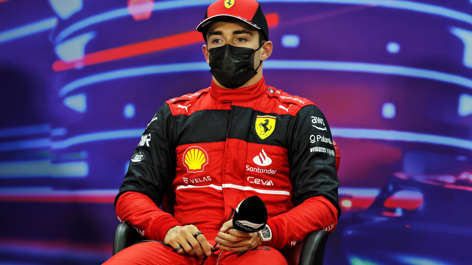 Charles Leclerc (MON) Ferrari in the post qualifying FIA Press Conference.