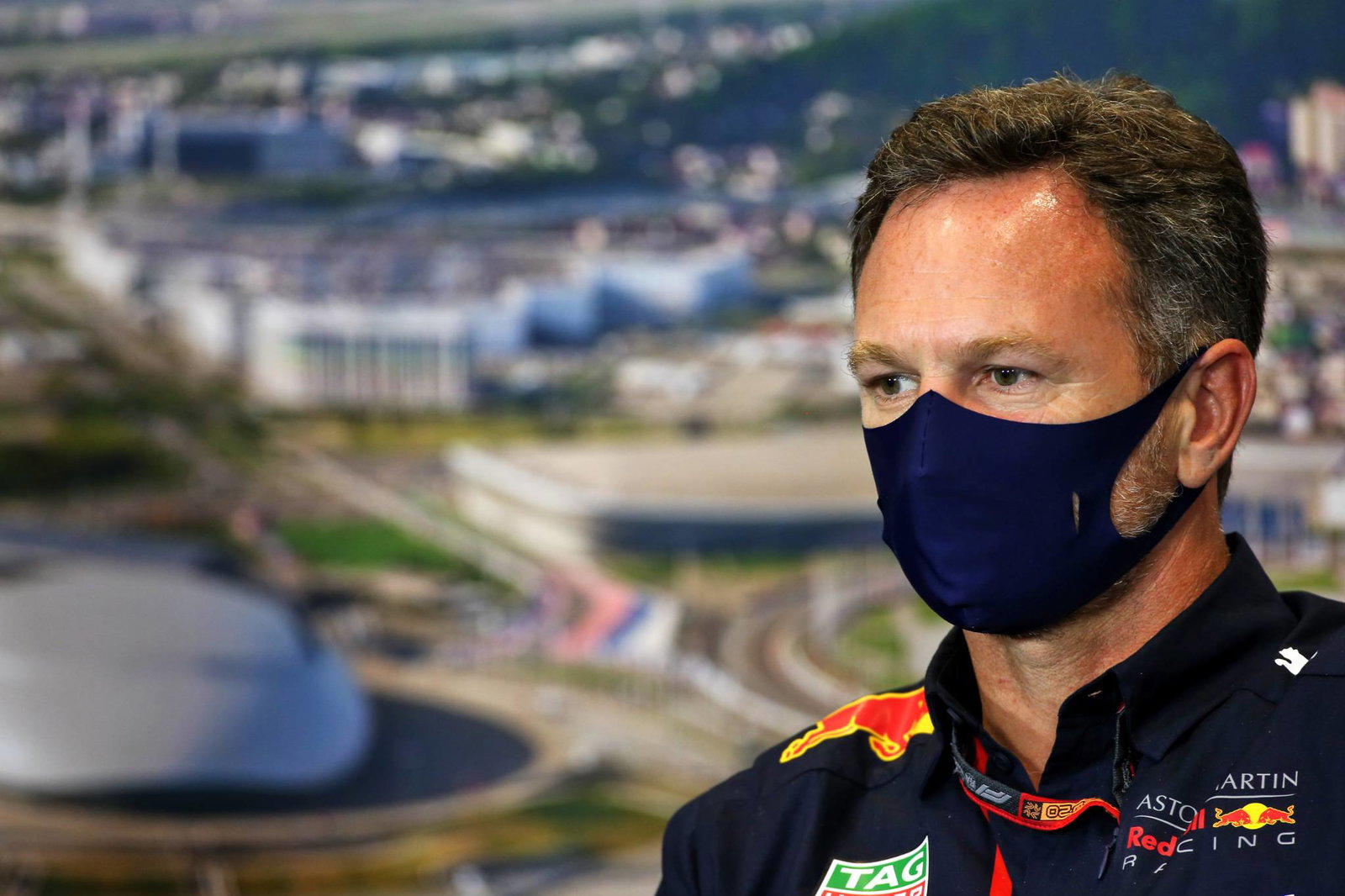 Christian Horner (GBR) Red Bull Racing Team Principal in the FIA Press Conference.