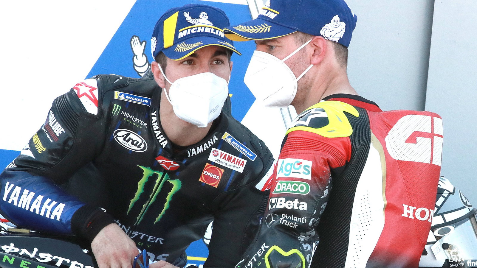 Maverick Vinales, Cal Crutchlow , Aragon MotoGP. 17 October 2020