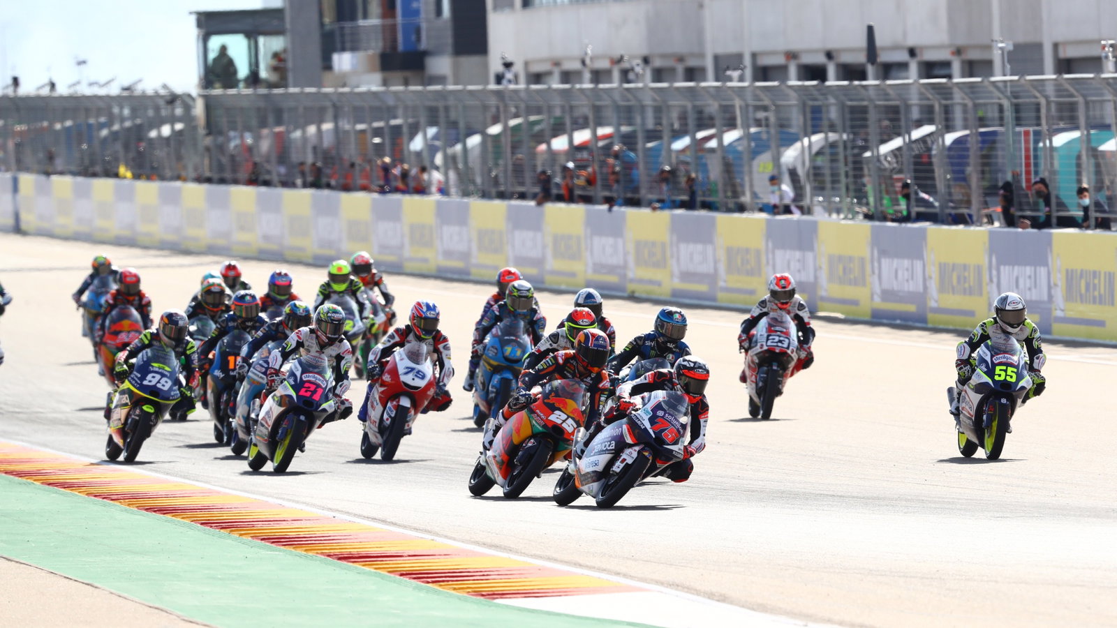 Moto3 race start, Aragon MotoGP, 16 October 2020