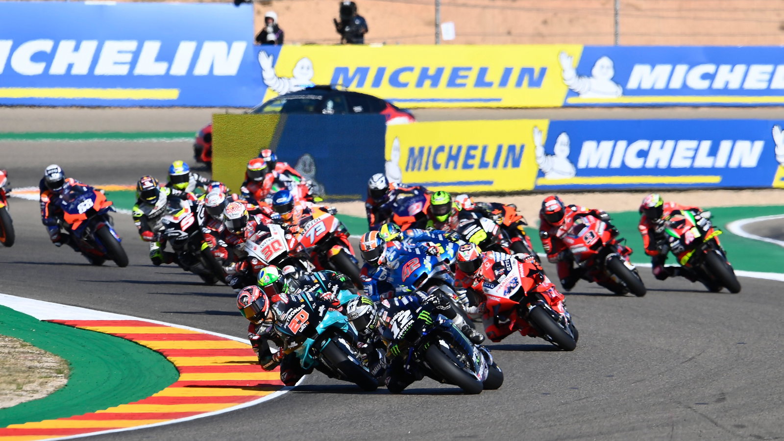 Maverick Vinales, race start, Aragon MotoGP race. 18 October 2020