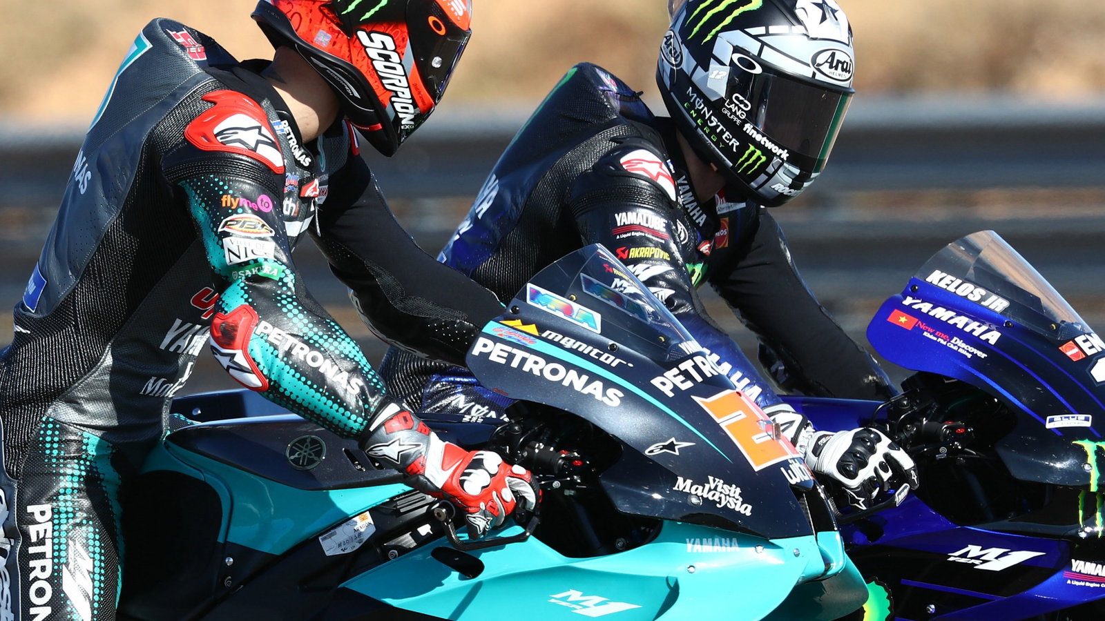 Fabio Quartararo Maverick Vinales , Teruel MotoGP. 24 October 2020