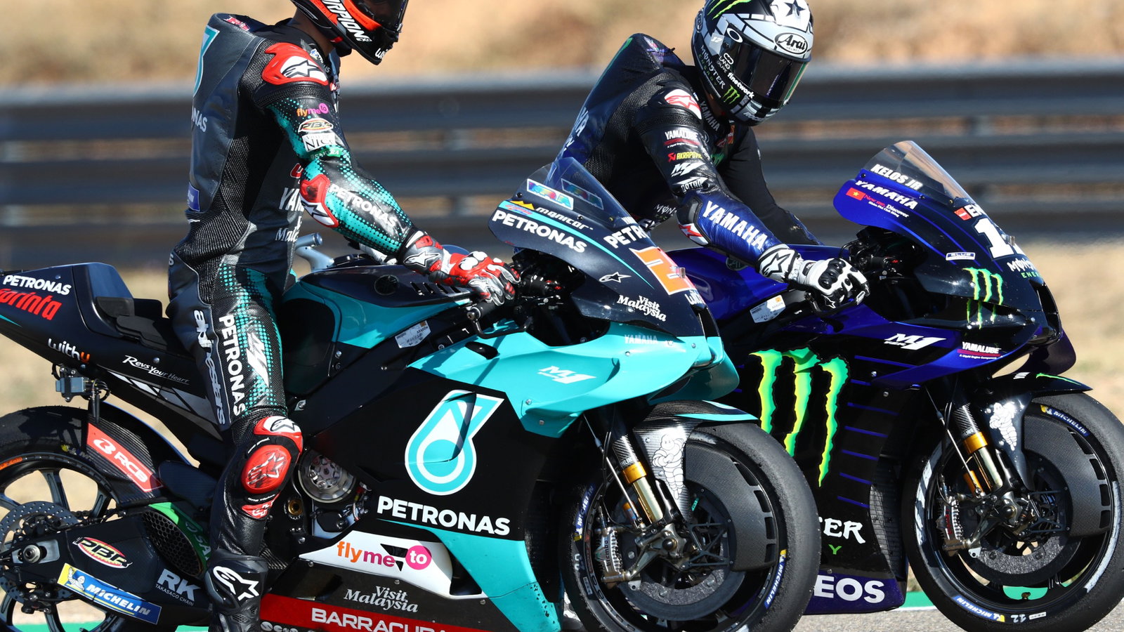 Fabio Quartararo Maverick Vinales , Teruel MotoGP. 24 October 2020