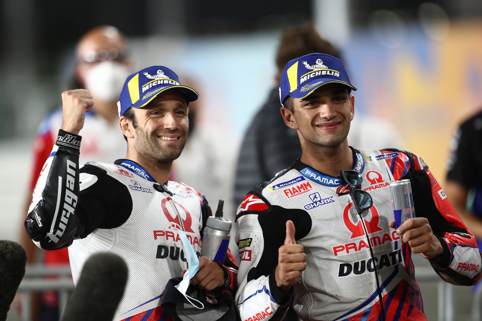 Johann Zarco, Jorge Martin parc ferme, Doha MotoGP, 3 April 2021