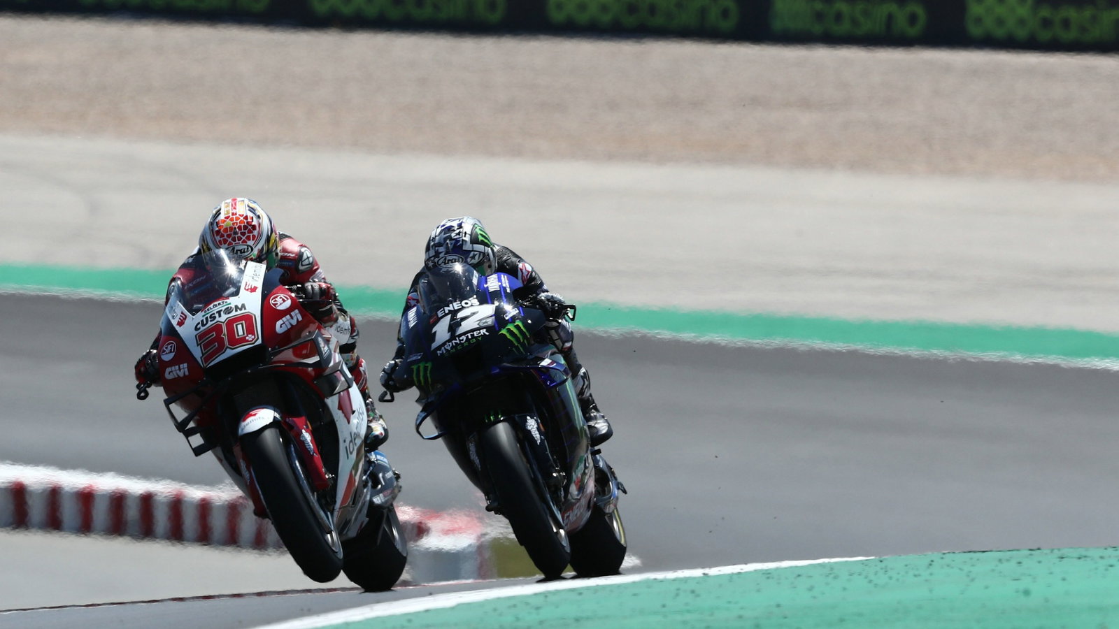 Takaaki Nakagami Maverick Vinales MotoGP race, Portuguese MotoGP. 18 April 2021