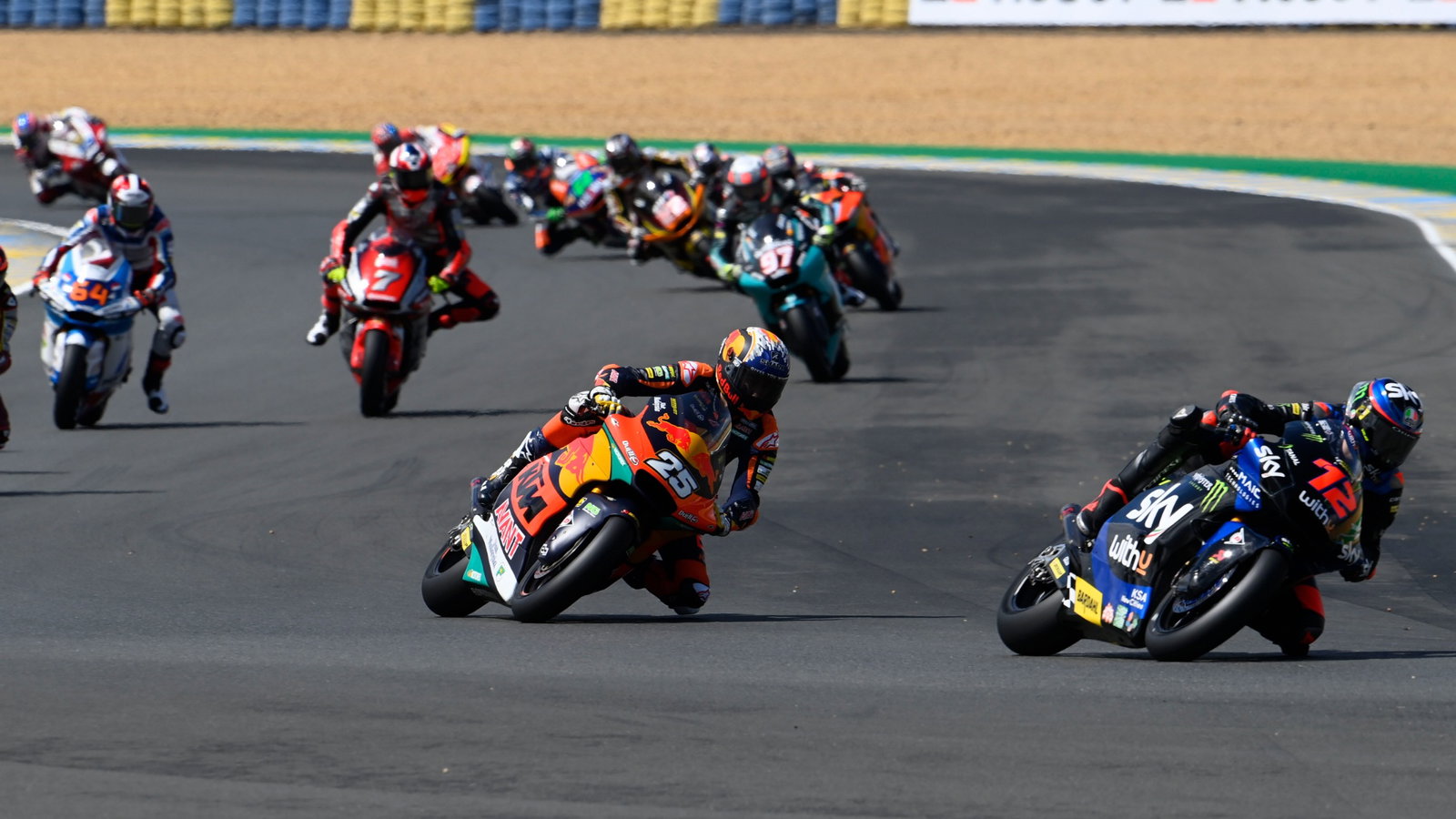 Marco Bezzecchi first lap, Moto2 race, French MotoGP, 16 May 2021