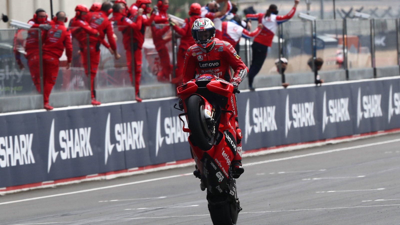 Jack Miller chequered flag, French MotoGP race, 16 May 2021