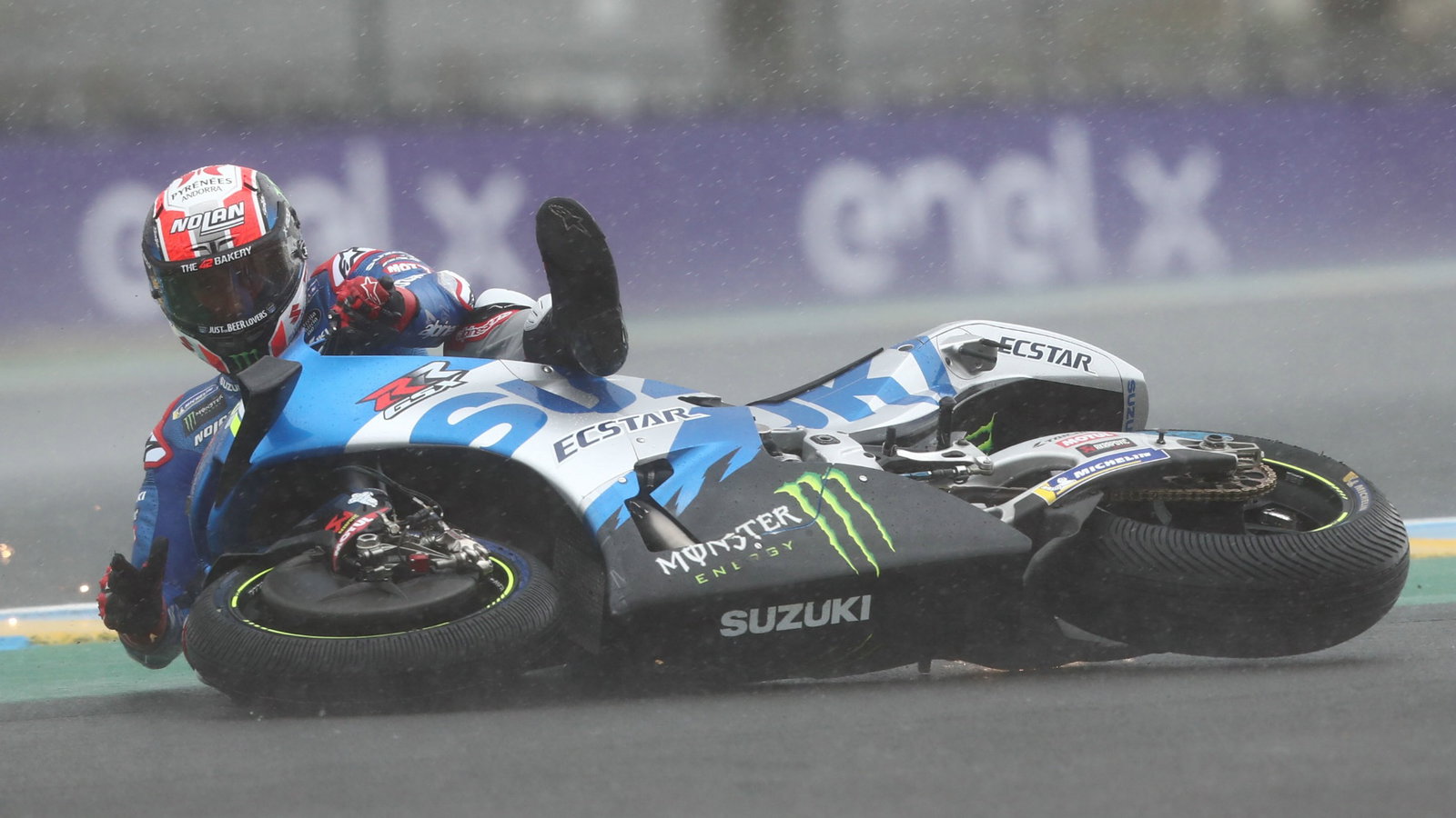 Alex Rins crash, French MotoGP race, 16 May 2021
