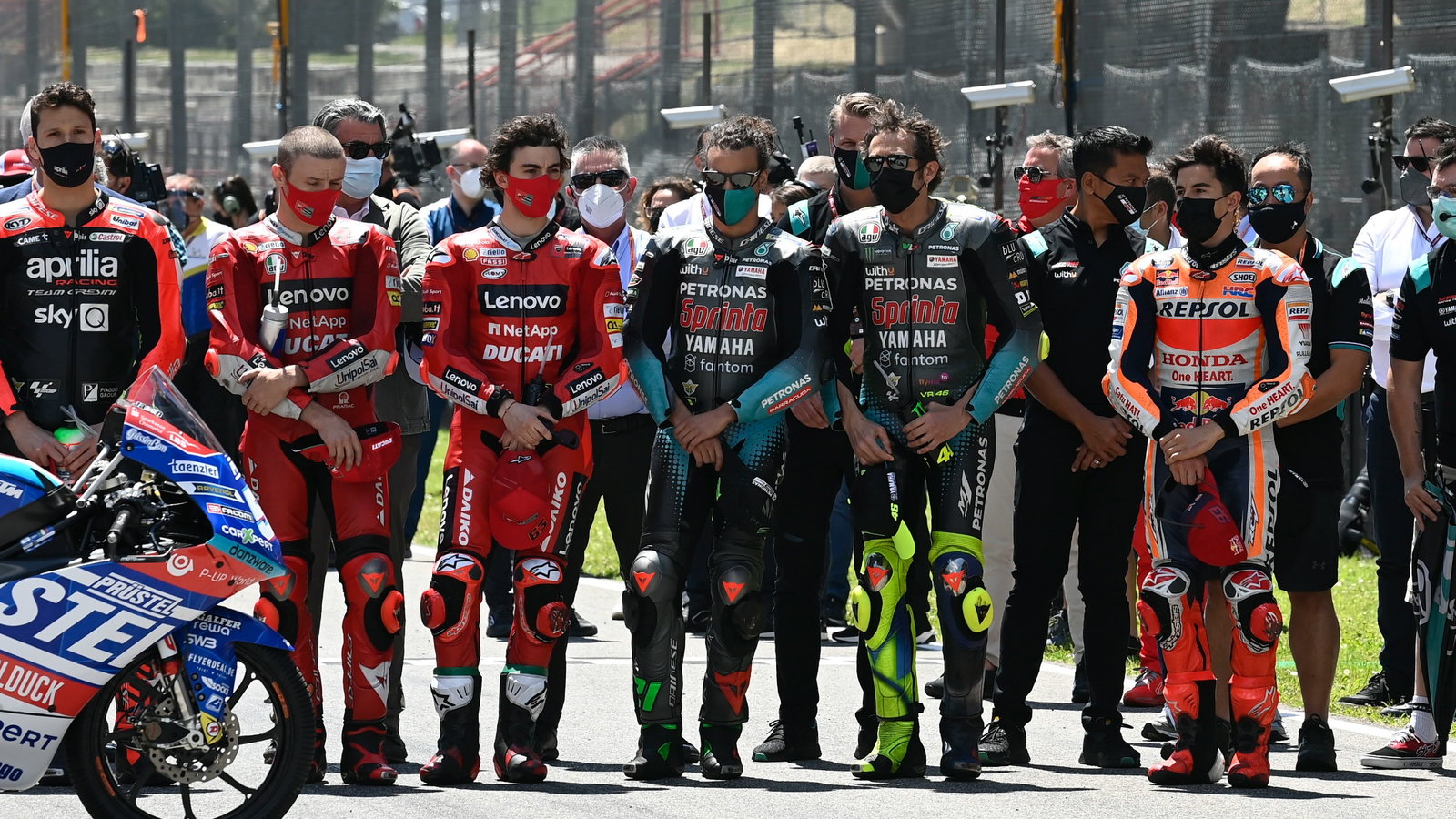A minutes silence to remember Jason Dupasquier, MotoGP race, Italian MotoGP, 30 May 2021