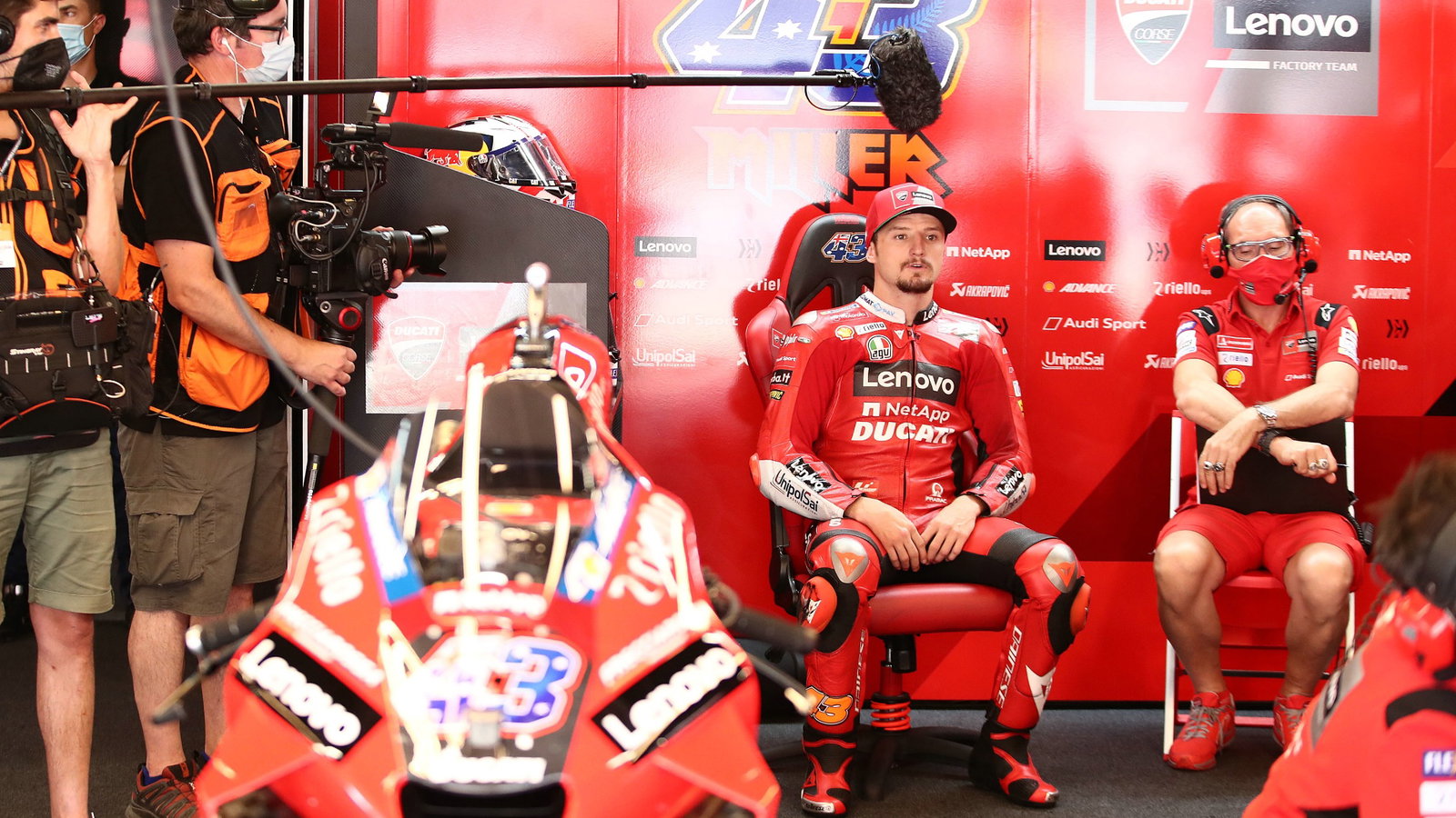 Jack Miller TV camera, Catalunya MotoGP. 5 June 2021