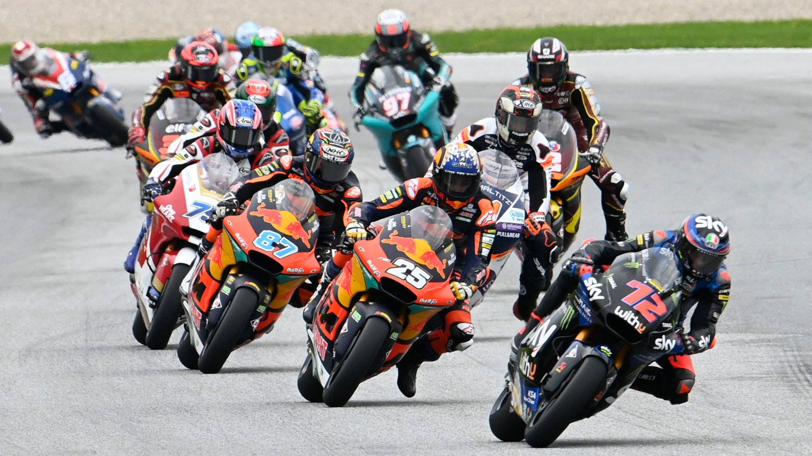 Marco Bezzecchi race start, Moto2 race, Styria MotoGP, 8 August 2021