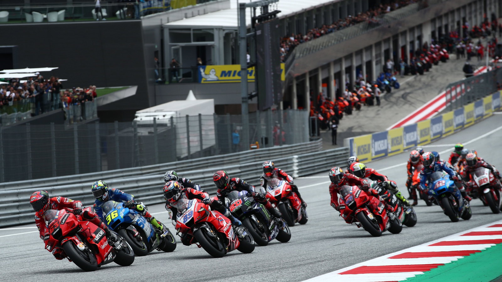 Francesco Bagnaia race start, Styria MotoGP, 8 August 2021