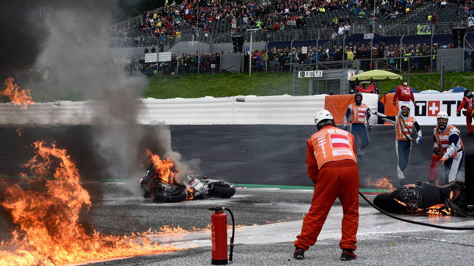 Fire, Styria MotoGP race, 8 August 2021