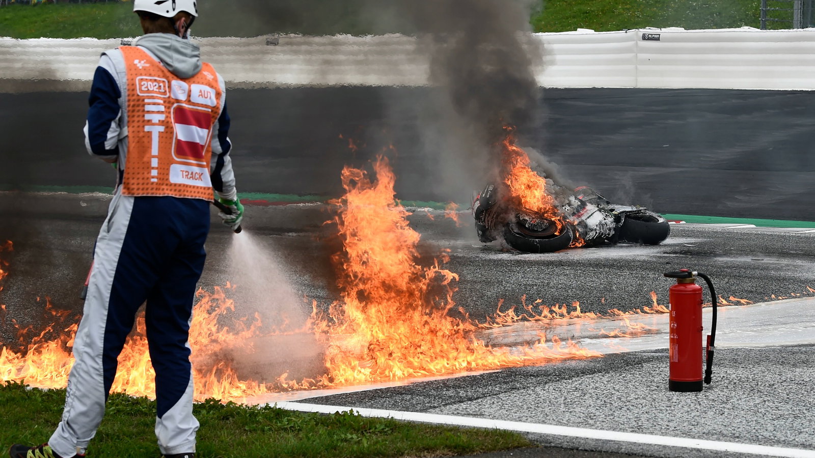 Fire, Styria MotoGP race, 8 August 2021