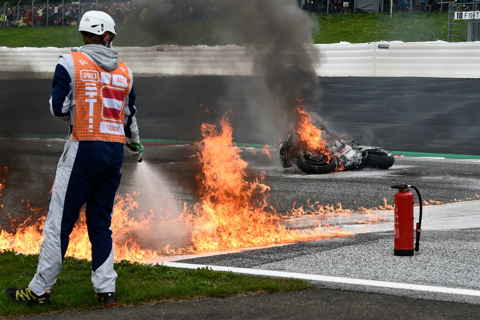 Fire, Styria MotoGP race, 8 August 2021