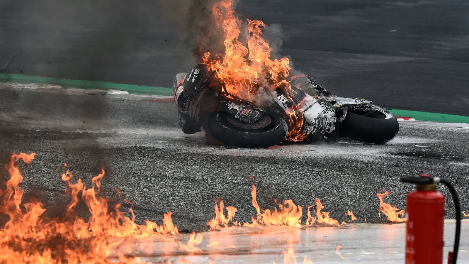 Fire, Styria MotoGP race, 8 August 2021