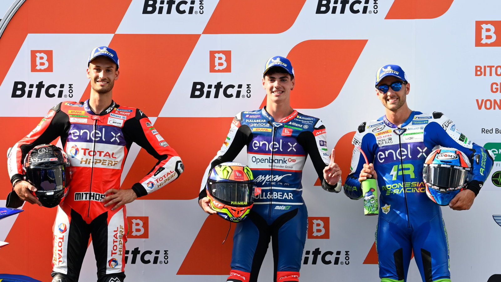 Fermin Aldeguer, Lukas Tulovic, Matteo Ferrari, MotoE, Austrian MotoGP, 14 August 2021