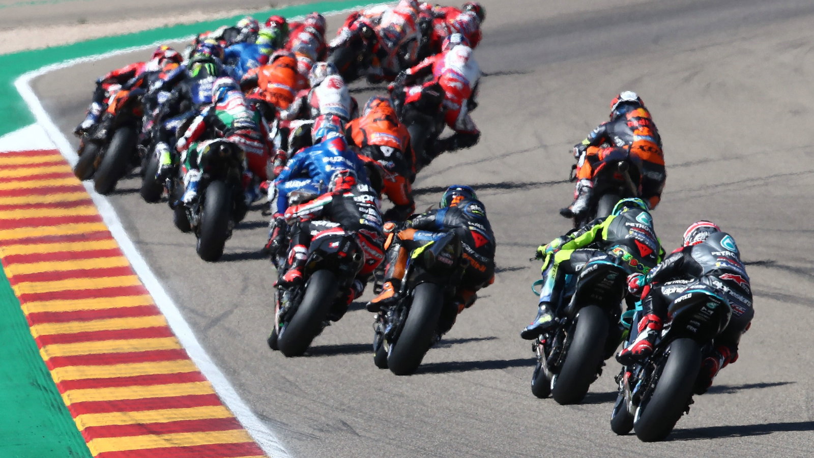 Francesco Bagnaia race start, Aragon MotoGP race, 12 September 2021