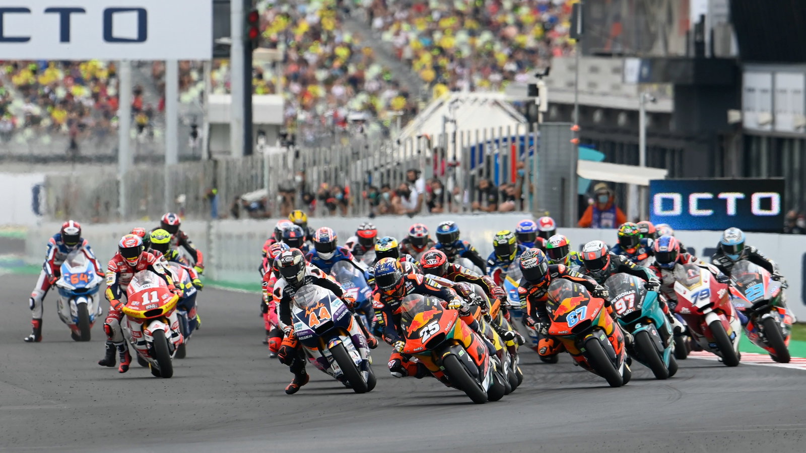 Raul Fernandez race start, Moto2 race, San Marino MotoGP, 19 September 2021