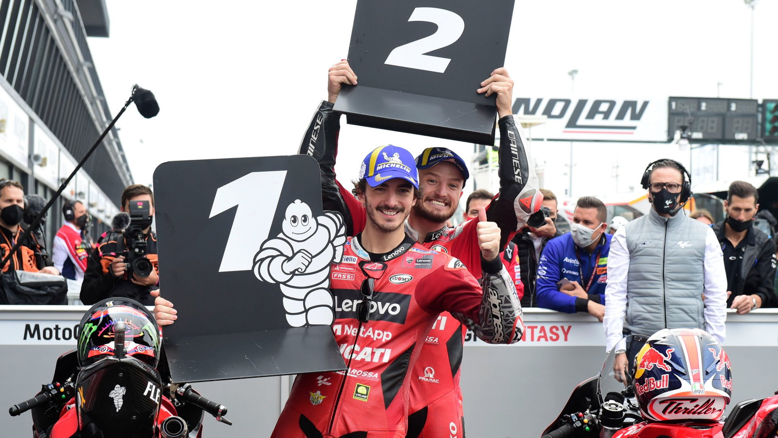 Francesco Bagnaia, Jack Miller, Emilia-Romagna MotoGP, 23 October 2021