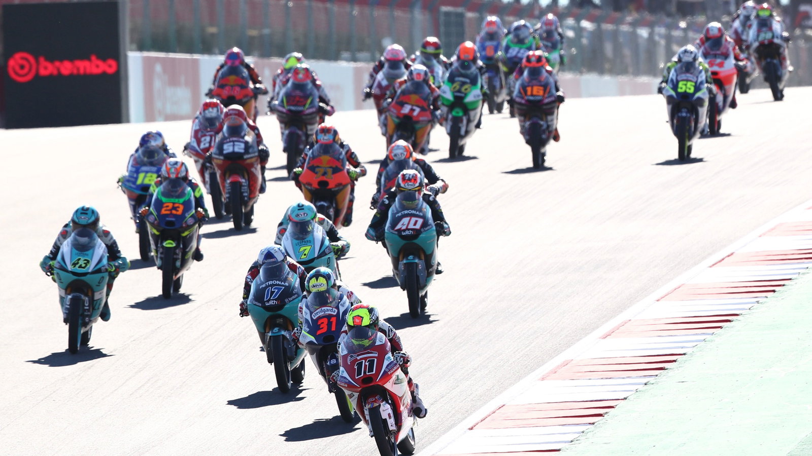 Sergio Garcia race start, Moto3 race, Algarve MotoGP, 7 November 2021