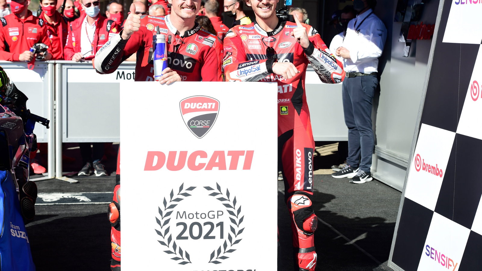 Jack Miller, Francesco Bagnaia, Algarve MotoGP race, 7 November 2021