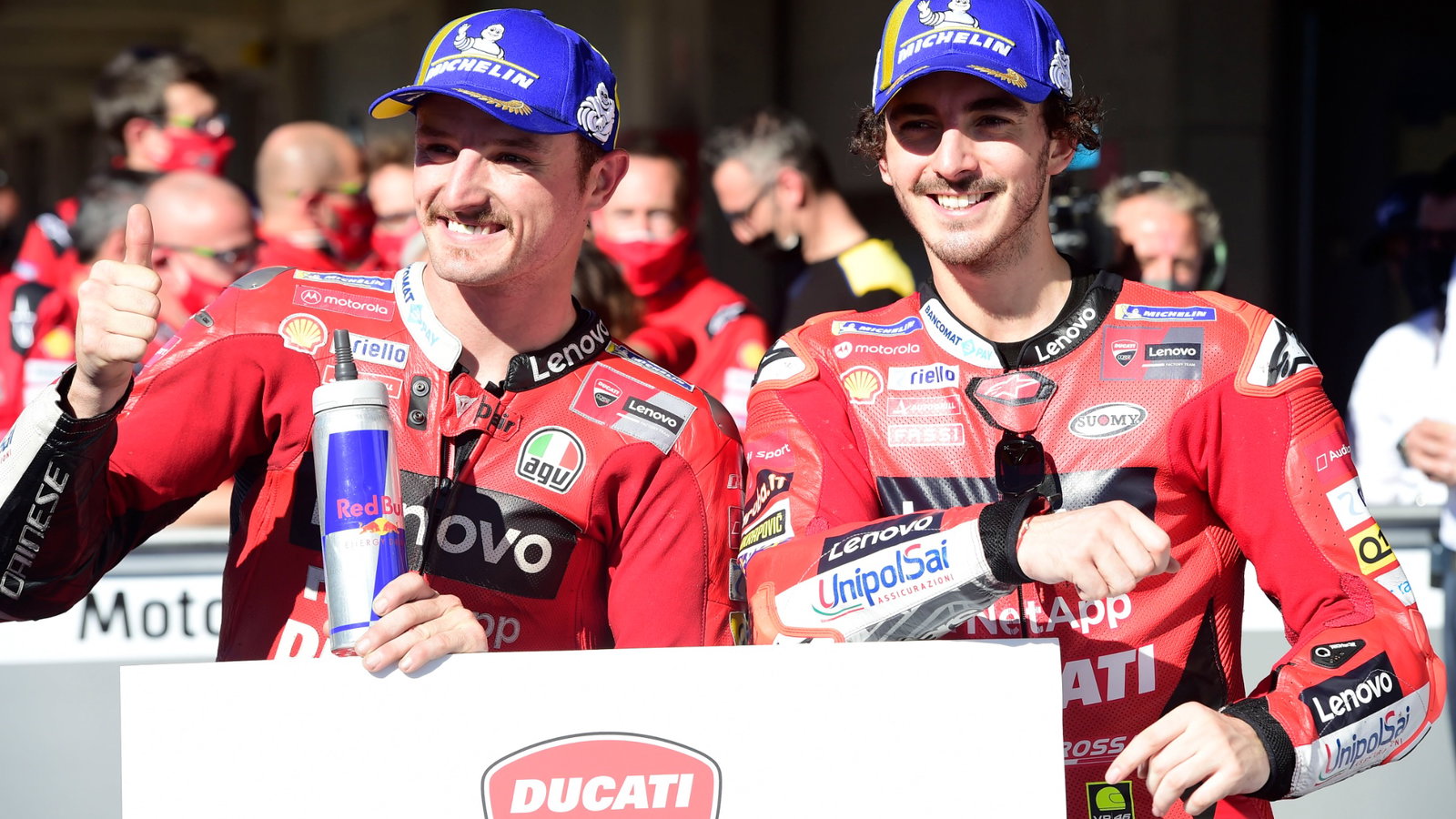 Jack Miller, Francesco Bagnaia, Algarve MotoGP race, 7 November 2021