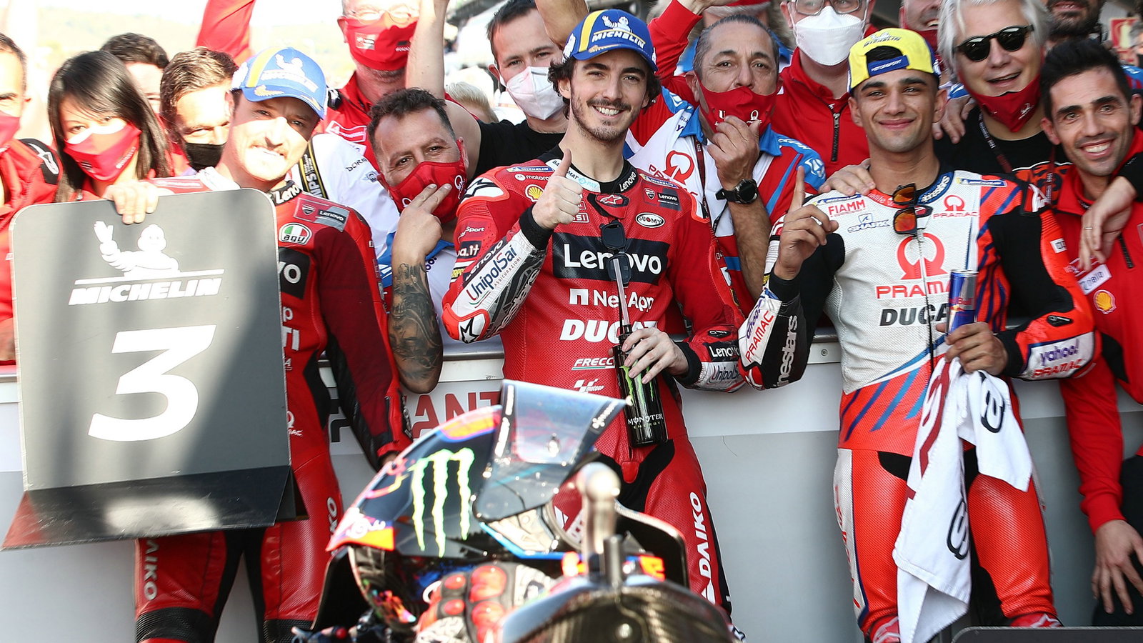 Jack Miller Francesco Bagnaia Jorge Martin Valencia MotoGP, 13 November 2021