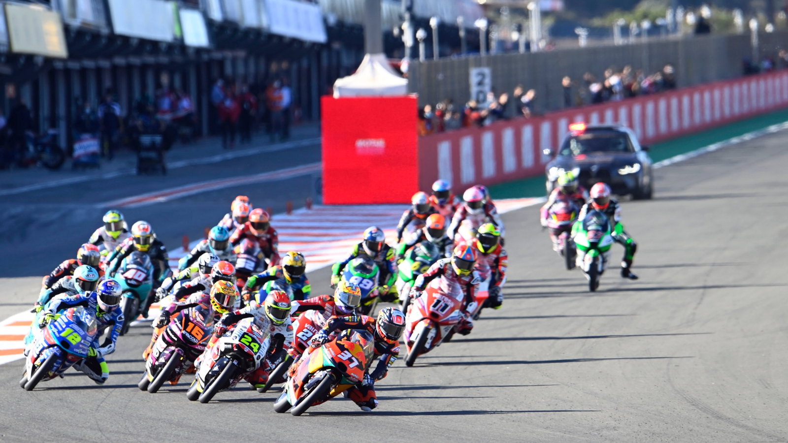 Pedro Acosta race start, Moto3 race, Valencia MotoGP, 14 November 2021