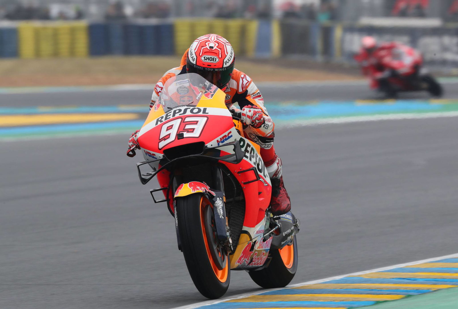 French MotoGP: Marquez on pole despite fall in mixed conditions