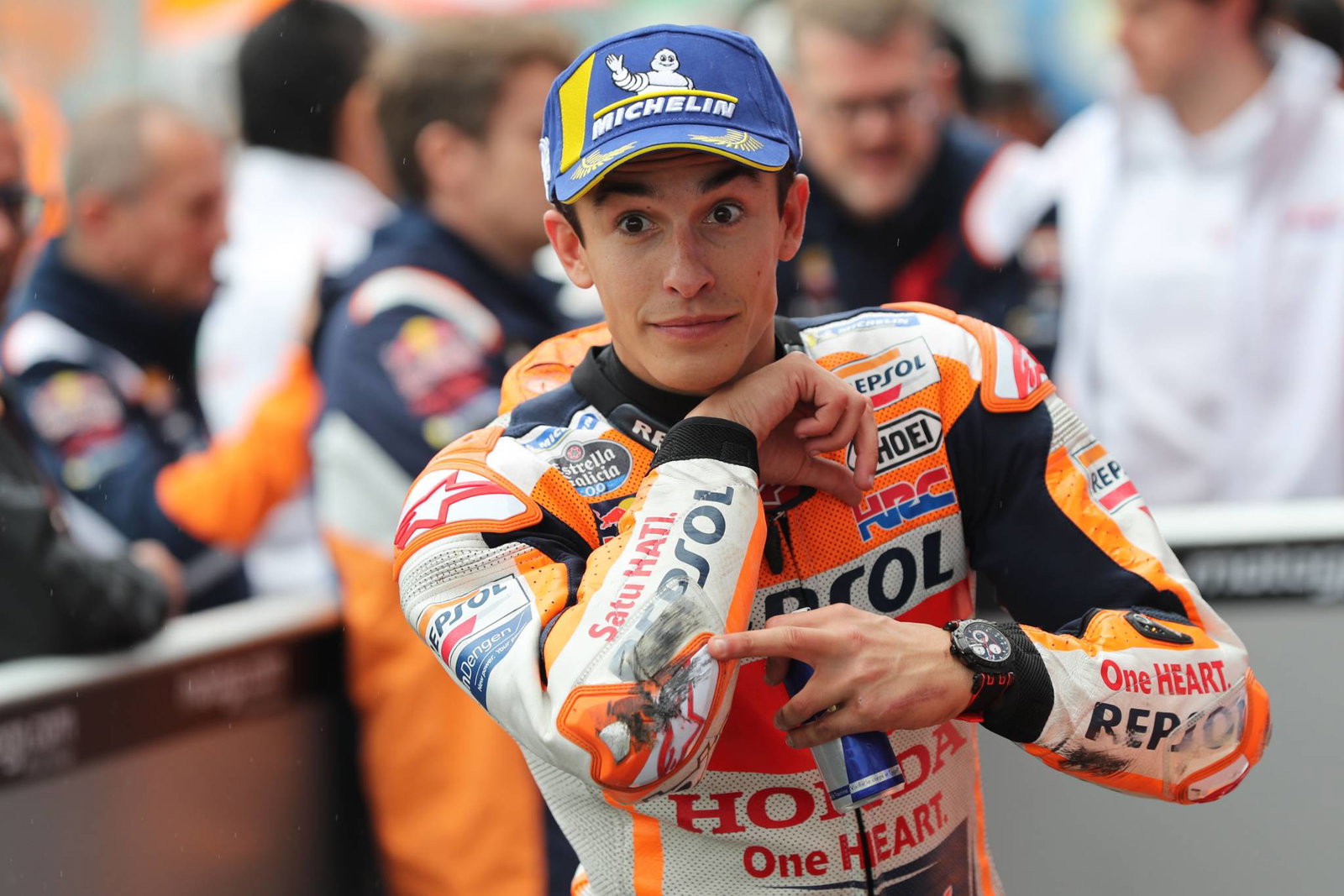 French MotoGP: Marquez on pole despite fall in mixed conditions