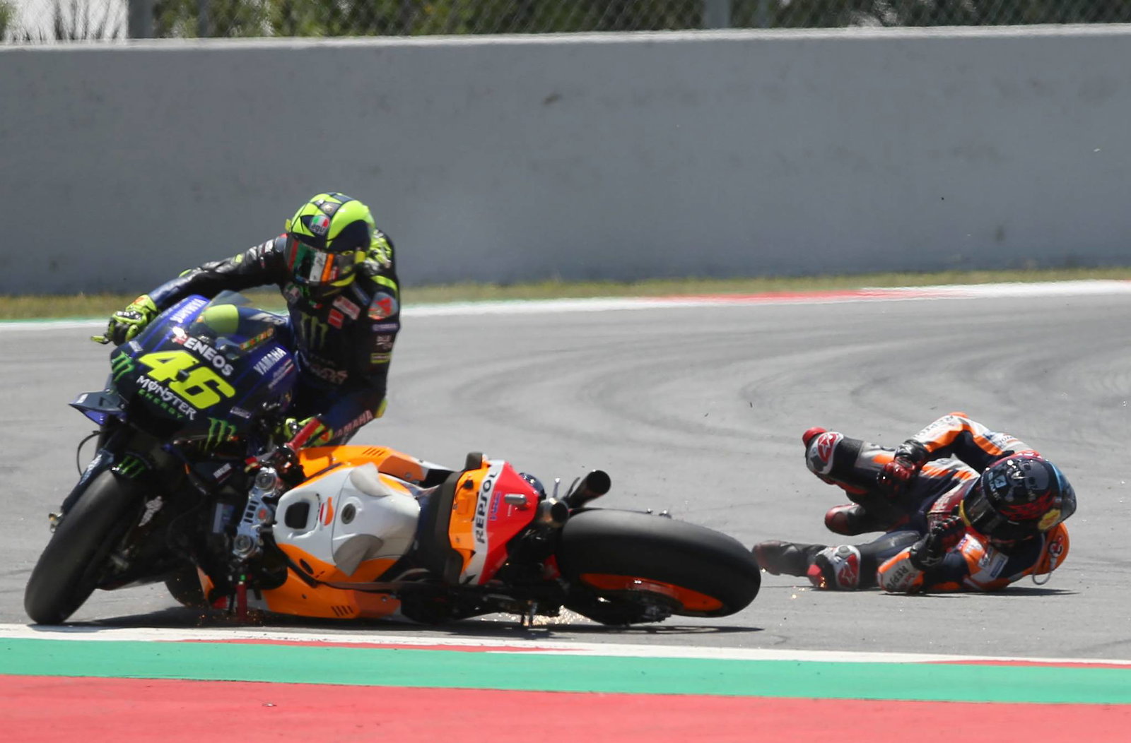 Smith punished for crash that injures team-mate Espargaro