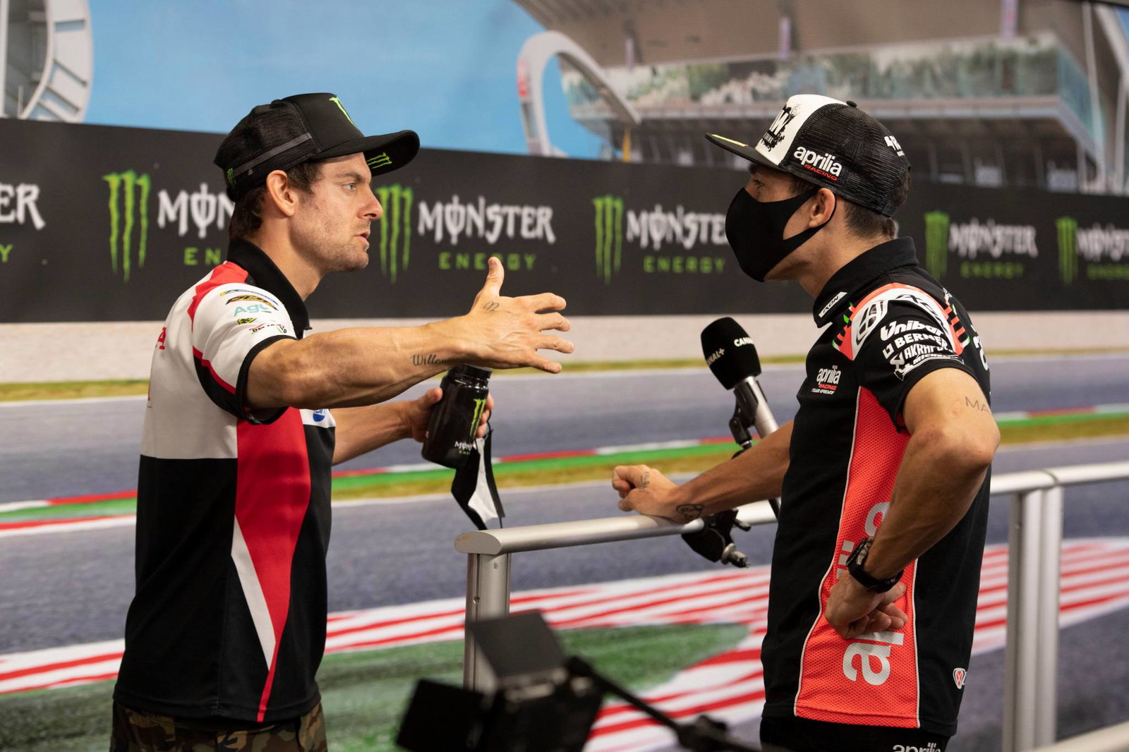 Cal Crutchlow, Aleix Espargaro, Catalunya MotoGP. 24 September 2020