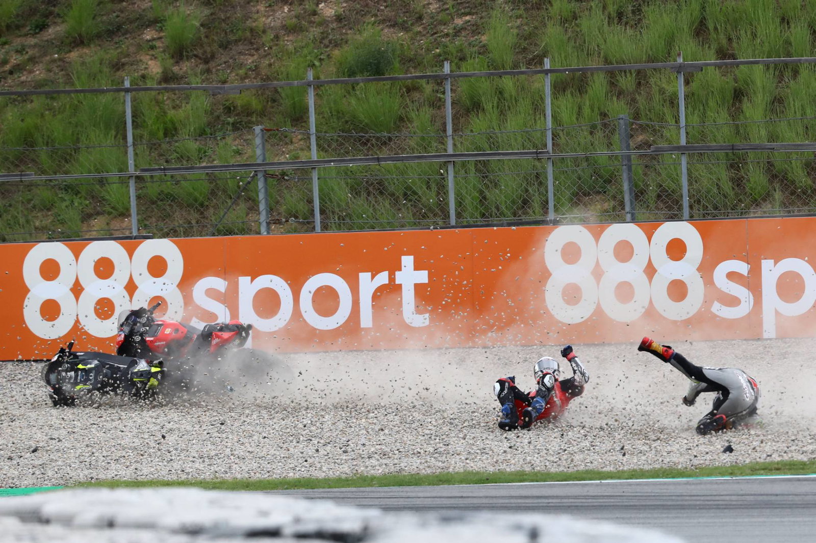 Andrea Dovizioso, Johann Zarco crash, Catalunya MotoGP. 27 September 2020