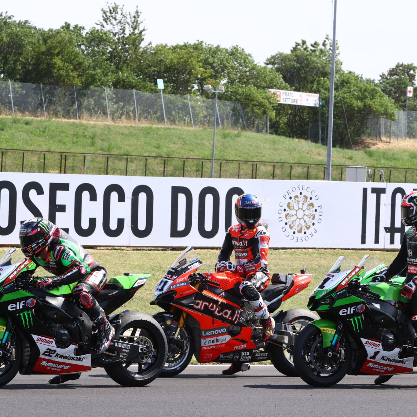 Alex Lowes, Michael Ruben Rinaldi and Jonathan Rea, Misano WorldSBK 2021