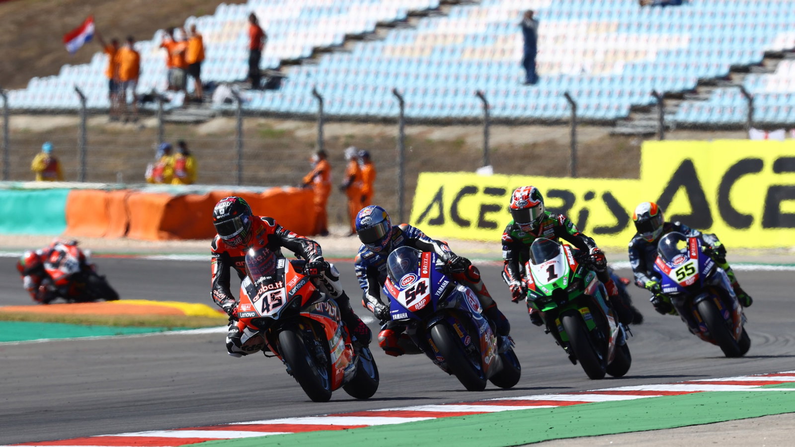 Scott Redding, Jonathan Rea, Toprak Razgatlioglu and Andrea Locatelli, Portuguese WorldSBK race2, 3 October 2021