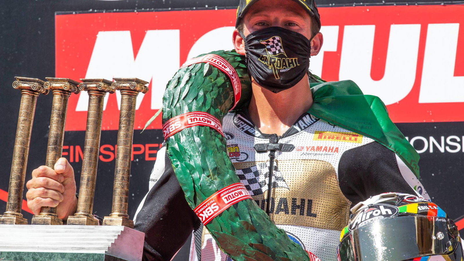 Andrea Locatelli celebrates his World Championship, Catalunya WorldSBK 2020