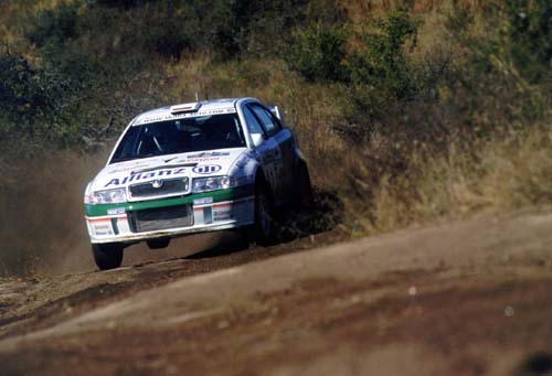 Skoda exits rally after fire truck mayhem.