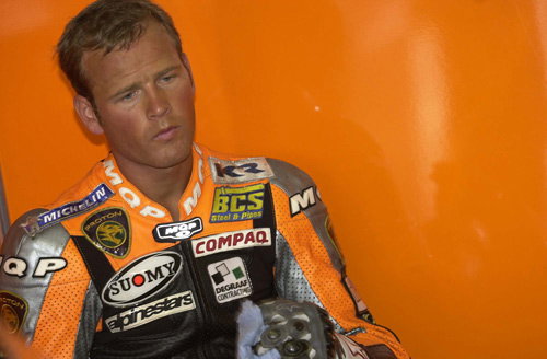 Crestfallen Checa robbed by Rossi in Rio.