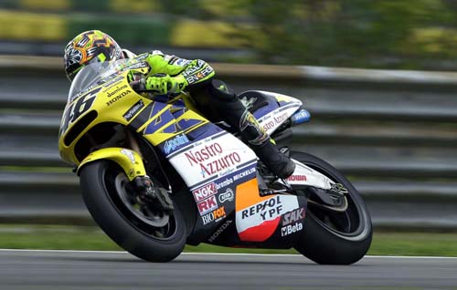 Crestfallen Checa robbed by Rossi in Rio.