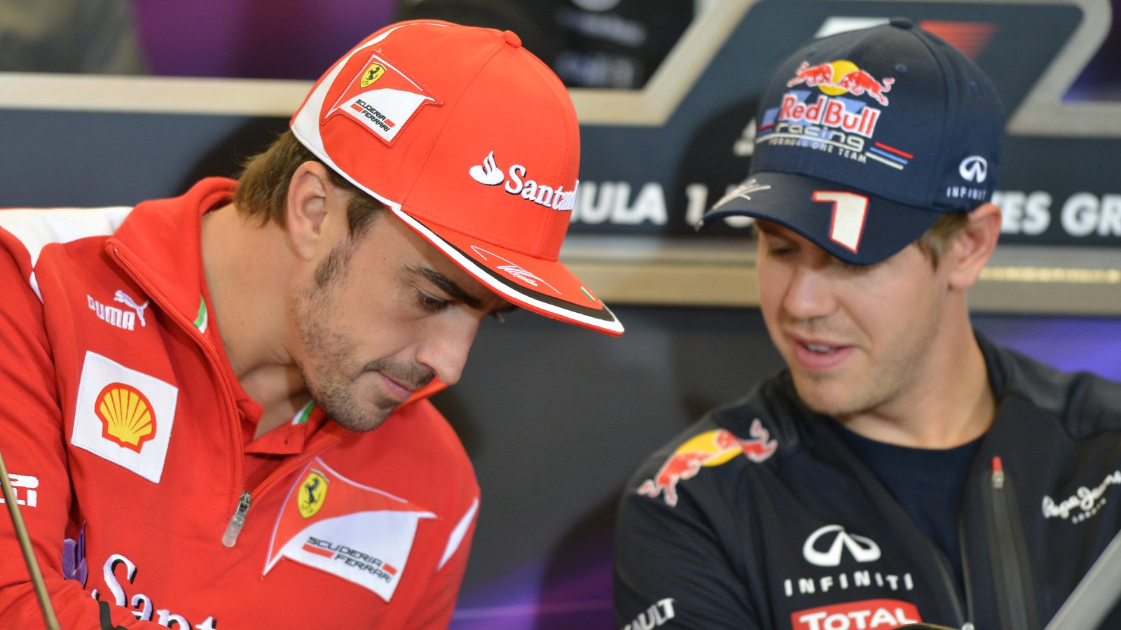  - Press Conference: Fernando Alonso (ESP) Scuderia Ferrari F2012 and Sebastian Vettel (GER) Red Bull Racing