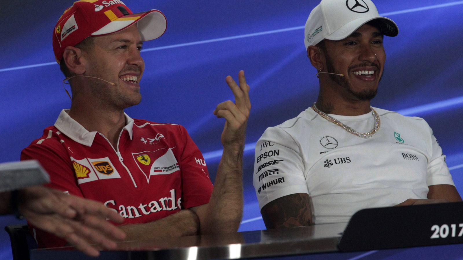  - Press conference, Sebastian Vettel (GER) Scuderia Ferrari SF70H and Lewis Hamilton (GBR) Mercedes AMG F1