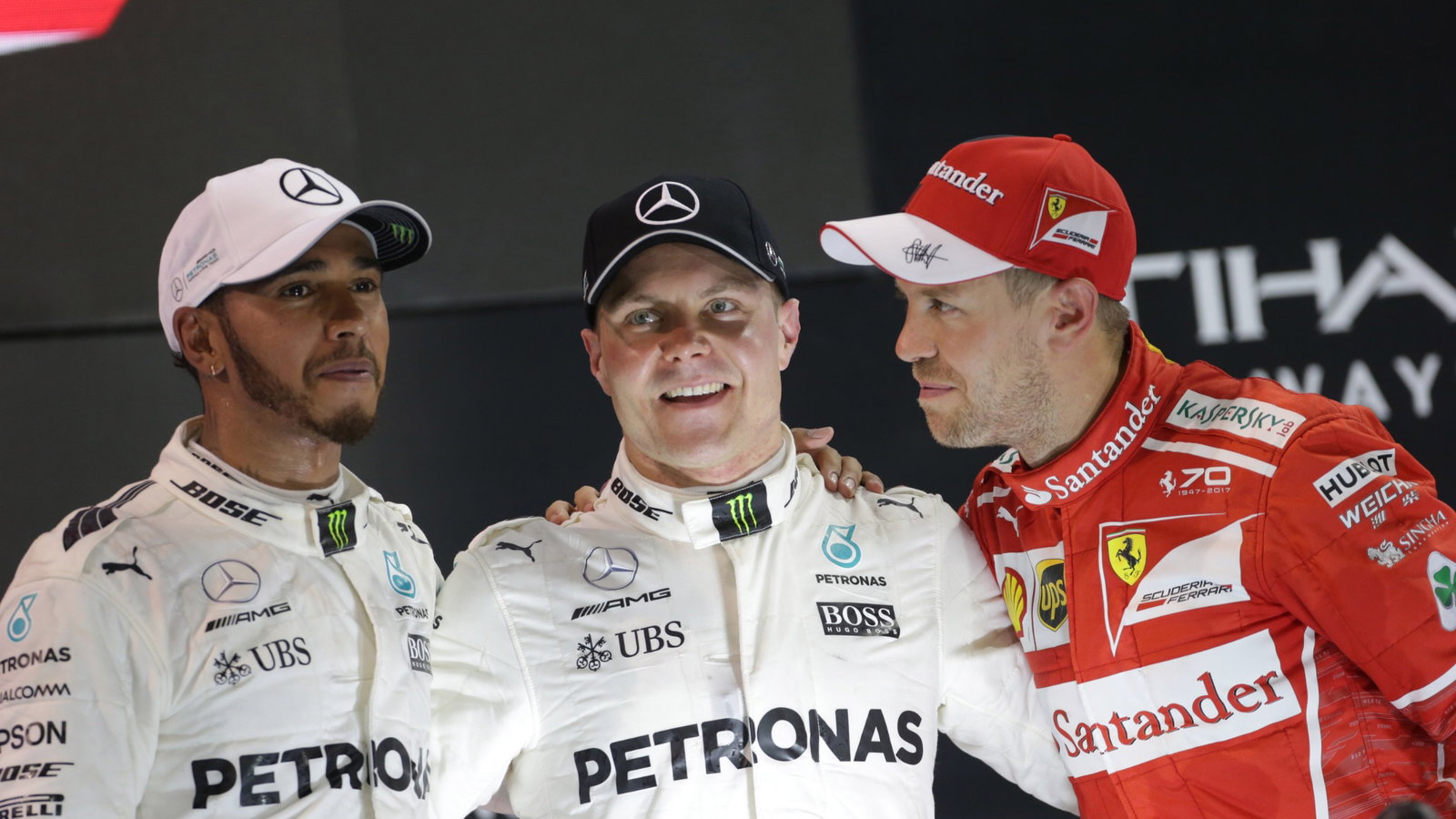 Hamilton, Bottas, Vettel