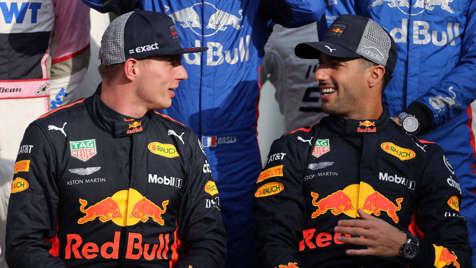  - Max Verstappen (NED) Red Bull Racing RB14 and Daniel Ricciardo (AUS) Red Bull Racing