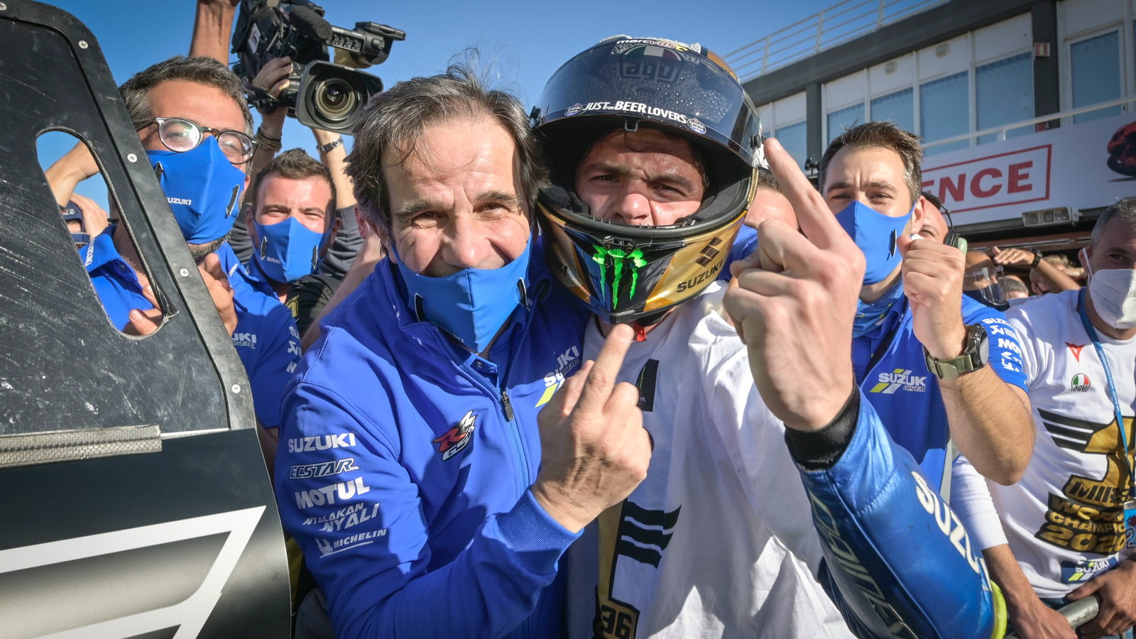 Davide Brivio, Joan Mir, MotoGP race, Valencia MotoGP 15 Novenber