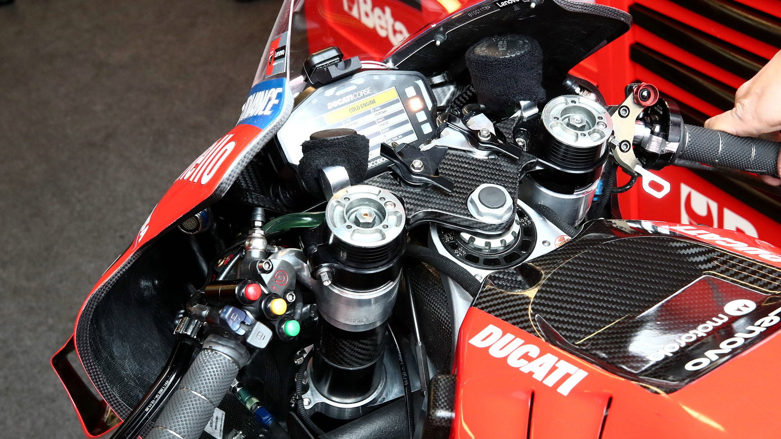 Ducati handlebar, French MotoGP, 16 May