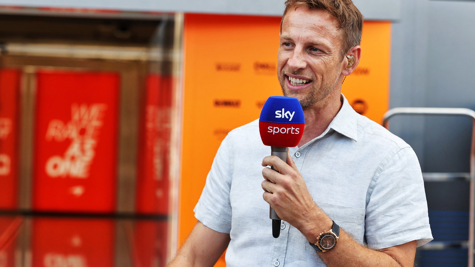 Jenson Button (GBR) Sky Sports F1 Presenter / Williams Racing Senior